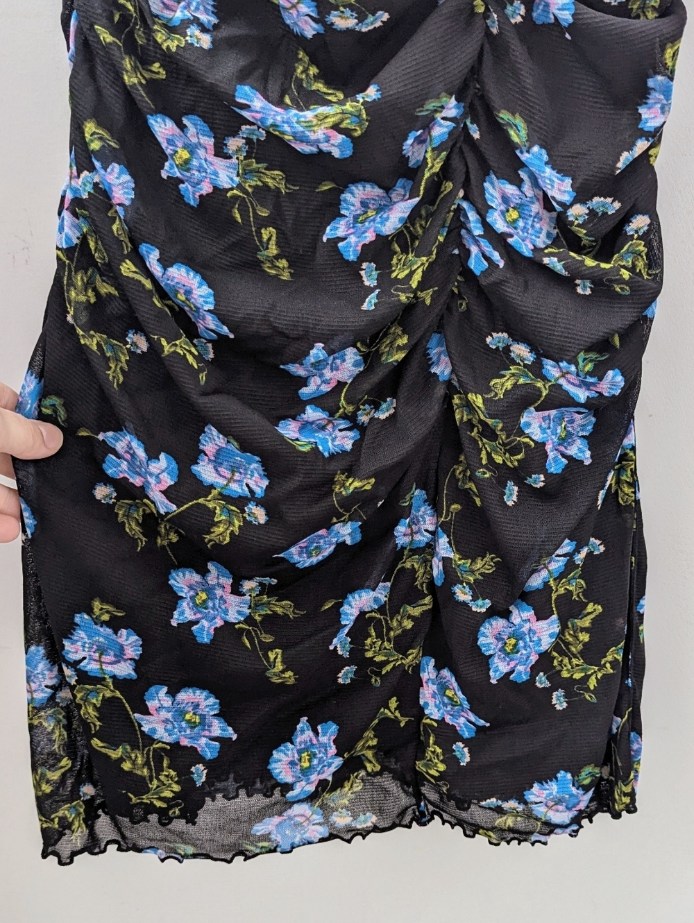 Diane Von Furstenberg Floral Ruched Mesh Midi Dress - Picture 9 of 16